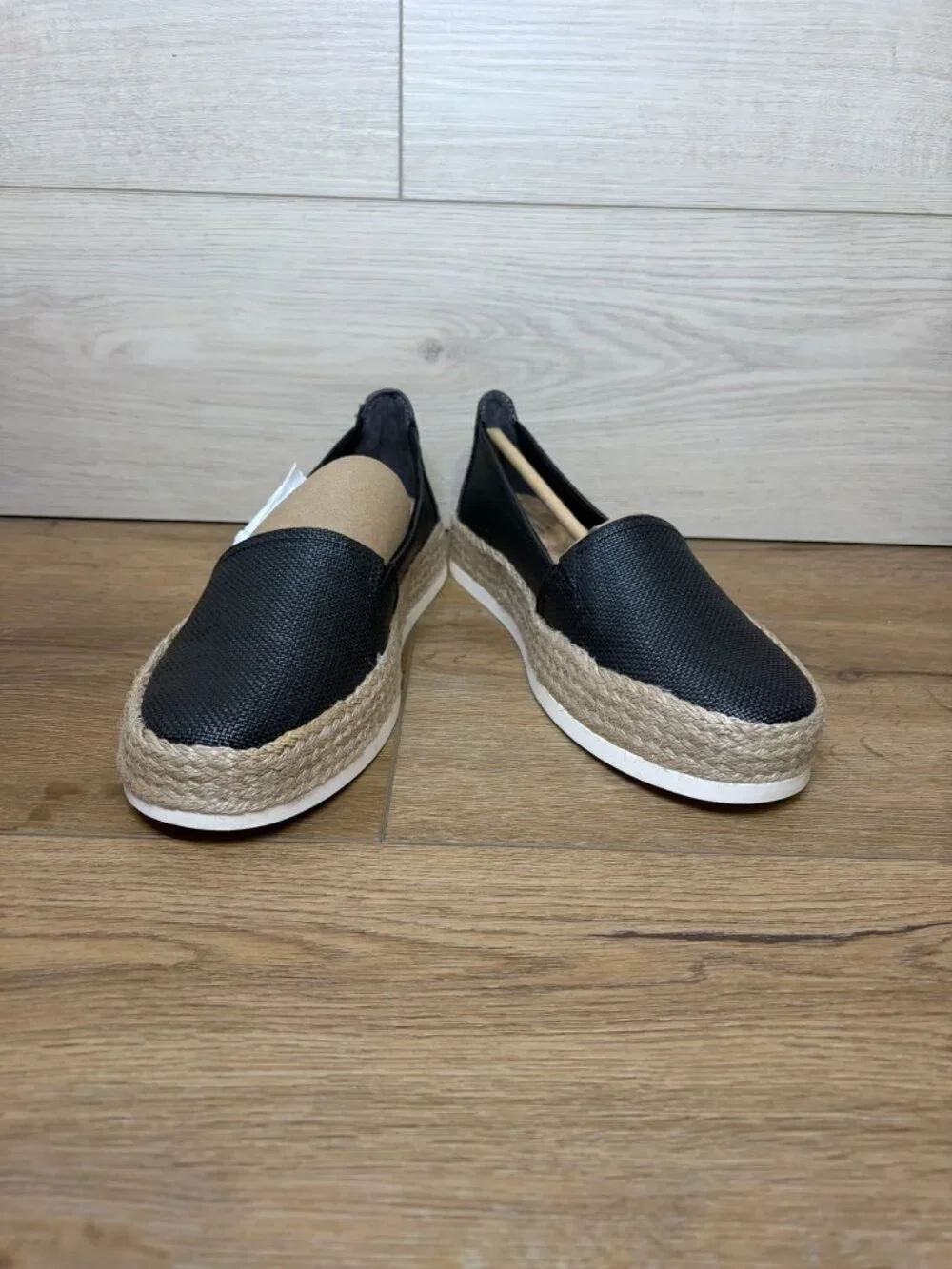 Arche Black‎ Slip-On Espadrille with Braided Jute Platform 6M